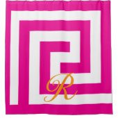 Monogramme mit griechischem Tastendruck, rosa, ora Duschvorhang (Vorderseite)