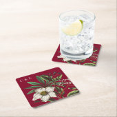 Monogramme Modernes Burgund - Weihnachtsfest - Ros Rechteckiger Pappuntersetzer (Vor Ort)