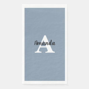 Monogramme Name Dusty Blue Brautparty Geburtstag Serviette