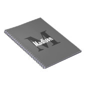 Monogramme Name Hochzeitsgeschenk Gastgeschenk gra Notizblock (Rechte Seite)