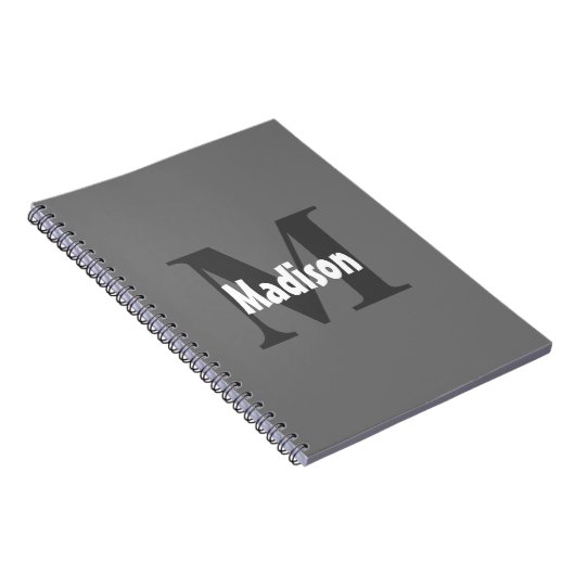 Monogramme Name Hochzeitsgeschenk Gastgeschenk gra Notizblock (Rechte Seite)