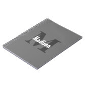 Monogramme Name Hochzeitsgeschenk Gastgeschenk gra Notizblock (Linke Seite)