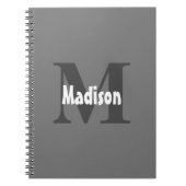 Monogramme Name Hochzeitsgeschenk Gastgeschenk gra Notizblock (Vorderseite)