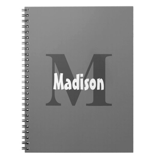 Monogramme Name Hochzeitsgeschenk Gastgeschenk gra Notizblock (Vorderseite)