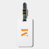 Monogramme Name Orange White Weihnachtsgeschenk Gepäckanhänger (Vorderseite vertikal)