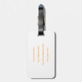 Monogramme Name Orange White Weihnachtsgeschenk Gepäckanhänger (Rückseite vertikal)