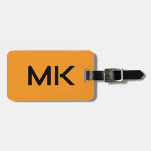 Monogramme Orange Black Initials Name Geschenk Gef Gepäckanhänger