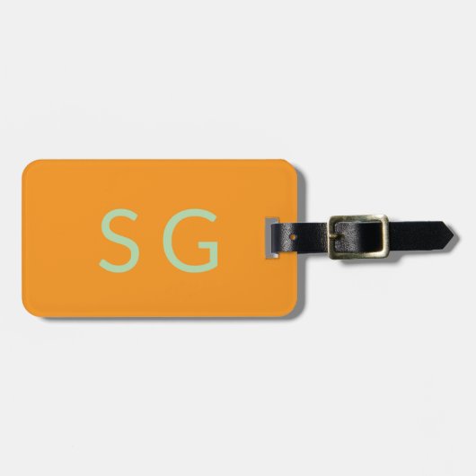 Monogramme Pumpkin Orange Green Fall Geschenk Gabe Gepäckanhänger (Vorderseite horizontal)
