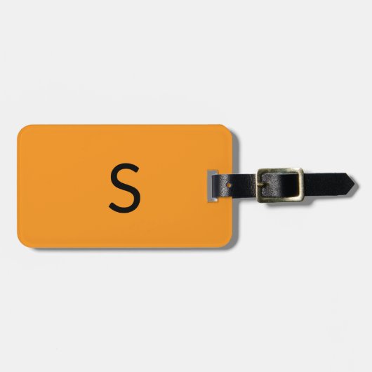 Monogramme Pumpkin Orange Herbstgeschenk Gepäckanhänger (Vorderseite horizontal)