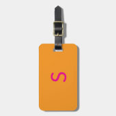 Monogramme Pumpkin Orange Hot Pink Fall Geschenk Gepäckanhänger (Vorderseite vertikal)