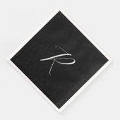 Monogramme Retro-Buchstabe Schwarz Weiß Anfangsbuc Serviette (Ecke)