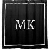 Monogramme Schwarz-weiß Stylish, benutzerfreundlic Duschvorhang (Vorderseite)