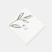 Monogramme zeigen grüne Blätter Hochzeit von Navy Serviette (Ecke)