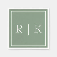 Monogramme zeigen Grünes einfaches Minimalistische