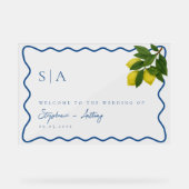 Monogramme Zitronenfrüchte, Hochzeitssonne an der  Acrylschild (Vorderseite)