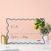 Monogramme Zitronenfrüchte, Hochzeitssonne an der  Acrylschild (Hochzeit)