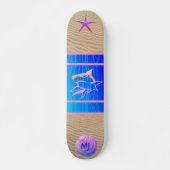Monogrammed Beach Shark Seashell Skateboard (Vorne)