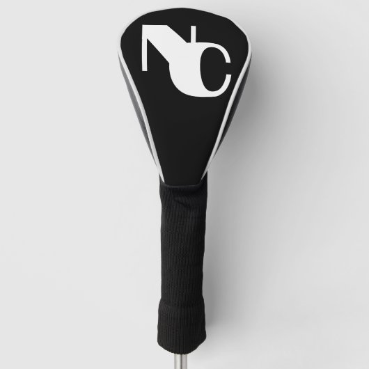 Monogrammed Black and White Bold Linked Initials Golf Headcover (Vorderseite)