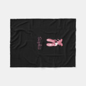 Monogrammed black blanket with ballet shoes fleecedecke (Vorderseite (Horizontal))