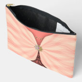 Monogrammed Blush Pink Jewel Textile Illusion  Zubehörtasche (Offen)