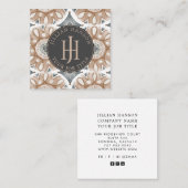 Monogrammed Boho Business Card Quadratische Visitenkarte (Vorne/Hinten)