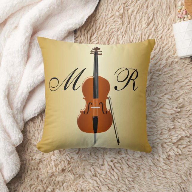 Monogrammed Cello Design Kissen (Decke)