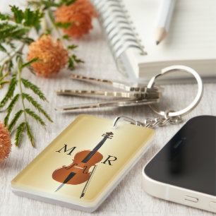 Monogrammed Cello Schlüsselanhänger