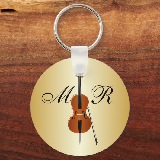 Monogrammed Cello Schlüsselanhänger (Vorderseite)
