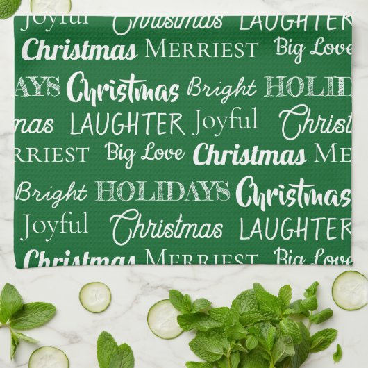Monogrammed Custom Names for Christmas Geschirrtuch (Gefaltet)