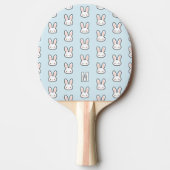 Monogrammed Cute Bunny Face Rabbit Pattern Tischtennis Schläger (Vorderseite)