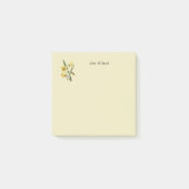 Monogrammed daffodil 3" x 3" Notes Post-it Klebezettel (Vorderseite)
