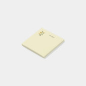 Monogrammed daffodil 3" x 3" Notes Post-it Klebezettel (angewinkelt)