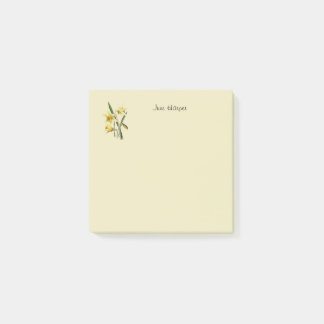 Monogrammed daffodil 3" x 3" Post-it Notes Klebezettel