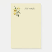 Monogrammed daffodil Post-it Notes Klebezettel (Vorderseite)