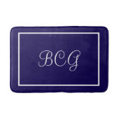 Monogrammed dark blue Bath mat Badematte (Vorderseite)