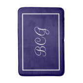 Monogrammed dark blue Bath mat Badematte (Vorderseite Vertikal)