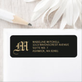Monogrammed Elegant Modern Gothic Black Gold (Insitu)