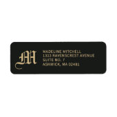 Monogrammed Elegant Modern Gothic Black Gold (Vorne)