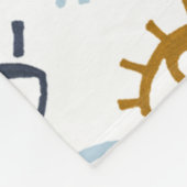 Monogrammed Evil Eye Pattern | Add Name Fleece Bla (Ecke)