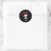 Monogrammed Family Christmas Matching Outfits _2  Runder Aufkleber (Tasche)