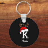 Monogrammed Family Christmas Matching Outfits _2  Schlüsselanhänger (Vorderseite)