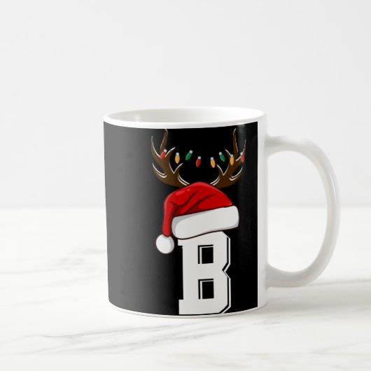 Monogrammed Family Christmas Matching Outfits Kaffeetasse (Rechts)