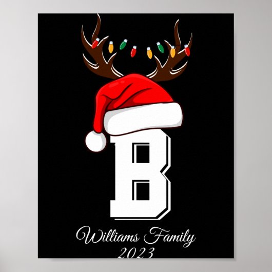 Monogrammed Family Christmas Matching Outfits  Poster (Vorne)