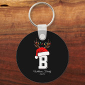 Monogrammed Family Christmas Matching Outfits Schlüsselanhänger (Vorderseite)