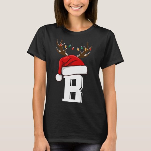 Monogrammed Family Christmas Matching Outfits T-Shirt (Vorderseite)