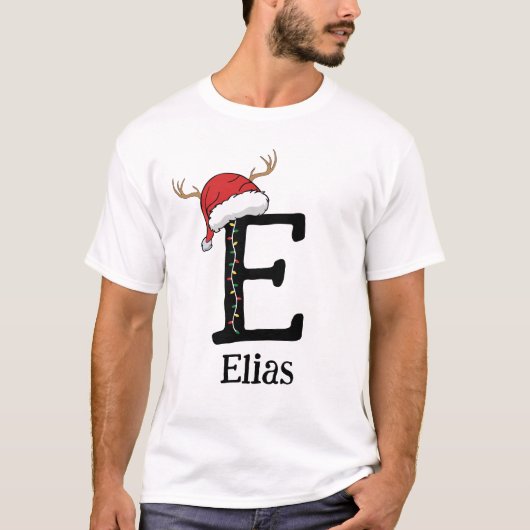 Monogrammed Family Christmas Personalize With Name T-Shirt (Vorderseite)
