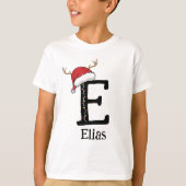 Monogrammed Family Christmas Personalize With Name T-Shirt (Vorderseite)