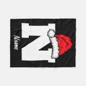 Monogrammed Family Christmas With Name  Fleecedecke (Vorderseite (Horizontal))