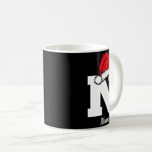 Monogrammed Family Christmas With Name  Kaffeetasse (VorderseiteRechts)