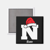 Monogrammed Family Christmas With Name Magnet (Vorderseite/Rückseite)